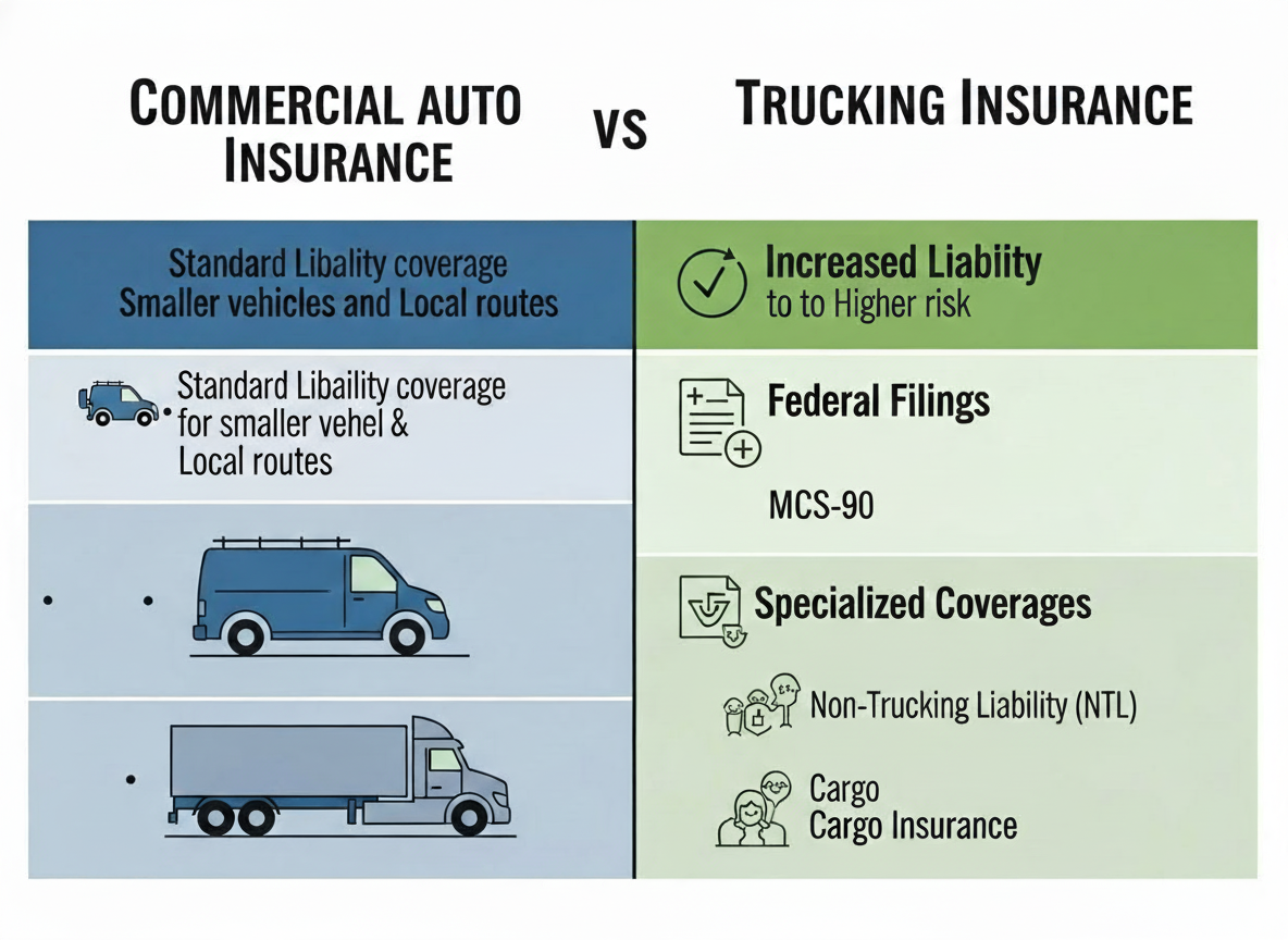 Commercial Auto vs Trucking Insurance